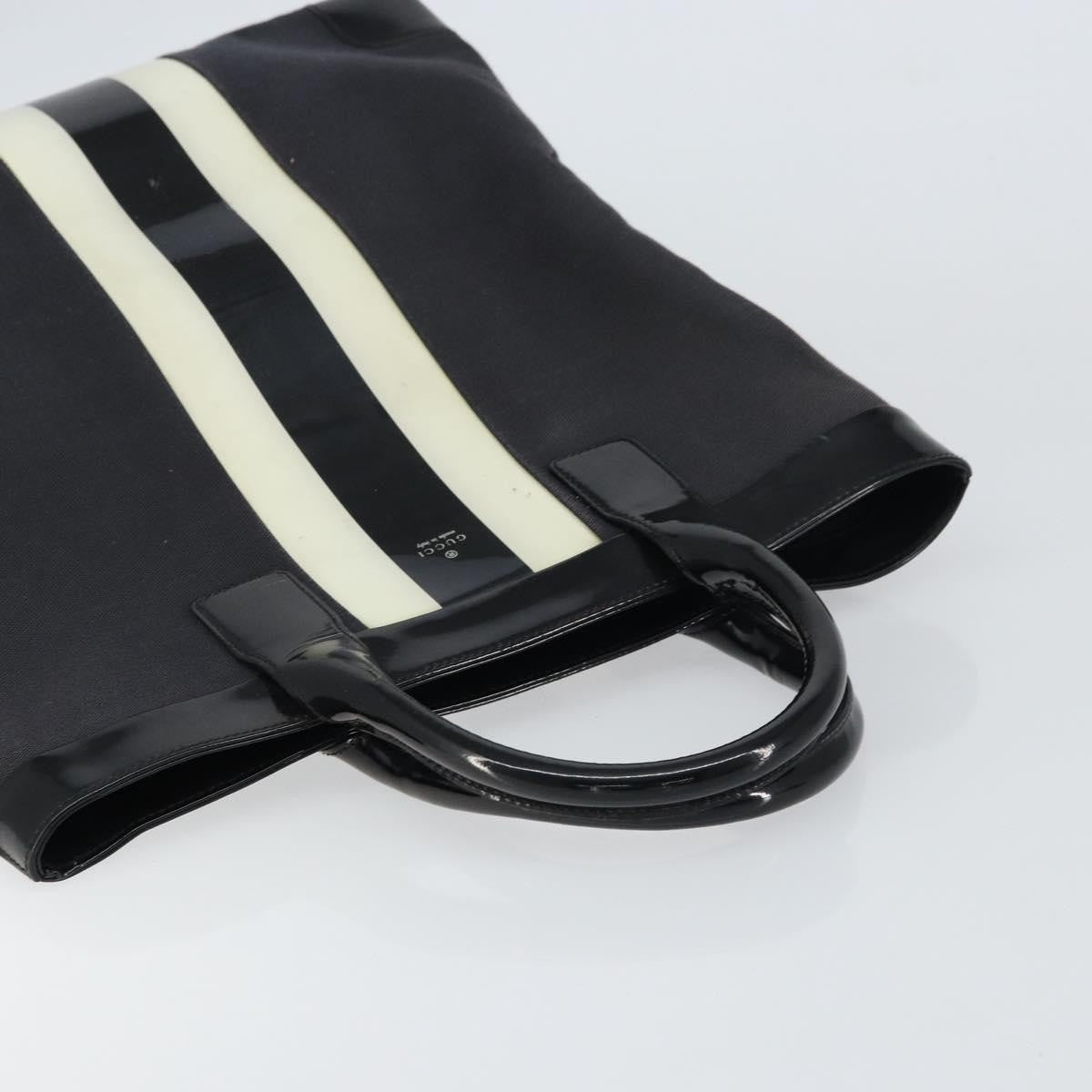 Gucci Vintage Tote Canvas Black Canvas Tote Bag Bag (Pre-Owned)