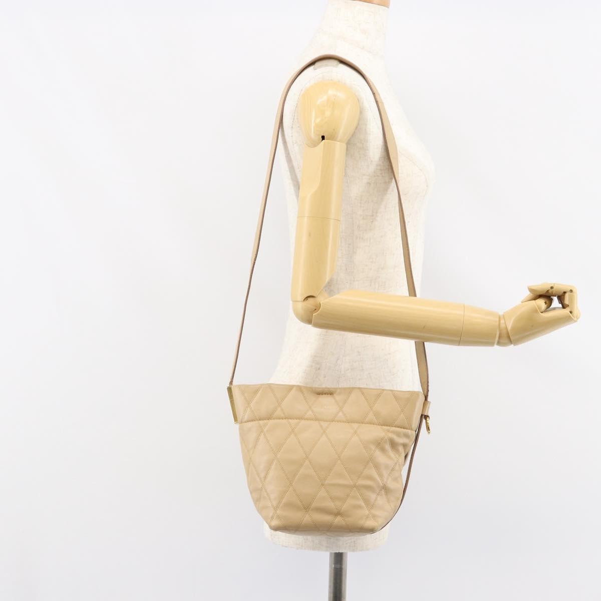 Givenchy Gv Bucket Quilted Leather Beige Leather Shoulder Bag Bag (Pre-Owned)