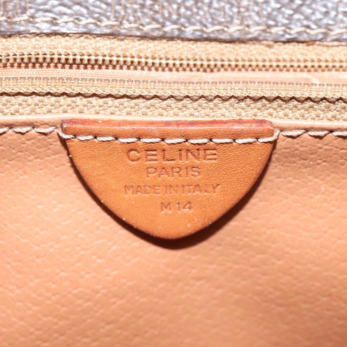 Celine Vintage Macadam Canvas And Leather Brown Canvas Shoulder Bag Bag (Pre-Owned)