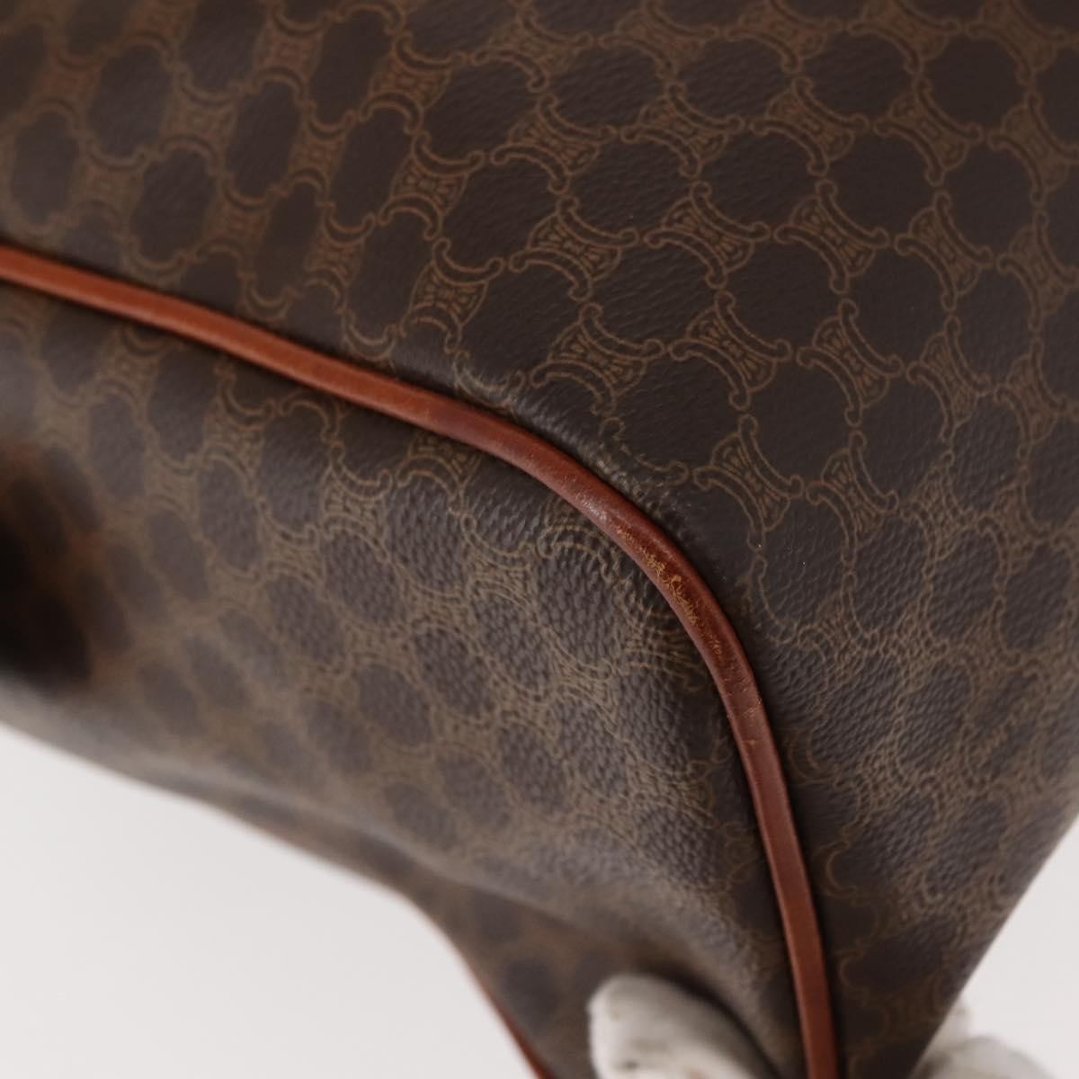 Celine Vintage Macadam Canvas And Leather Brown Canvas Handbag (Pre-Owned)