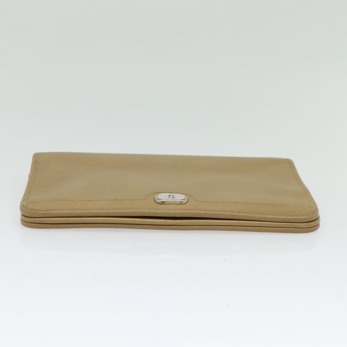 Christian Dior Vintage Chain Flap Leather Beige Leather Shoulder Bag Bag (Pre-Owned)