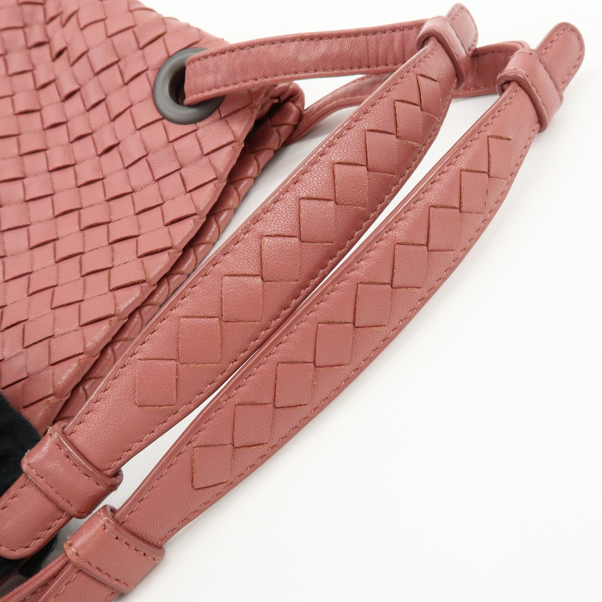 Bottega Veneta Bella Intrecciato Nappa Pink Leather Tote Bag Bag (Pre-Owned)