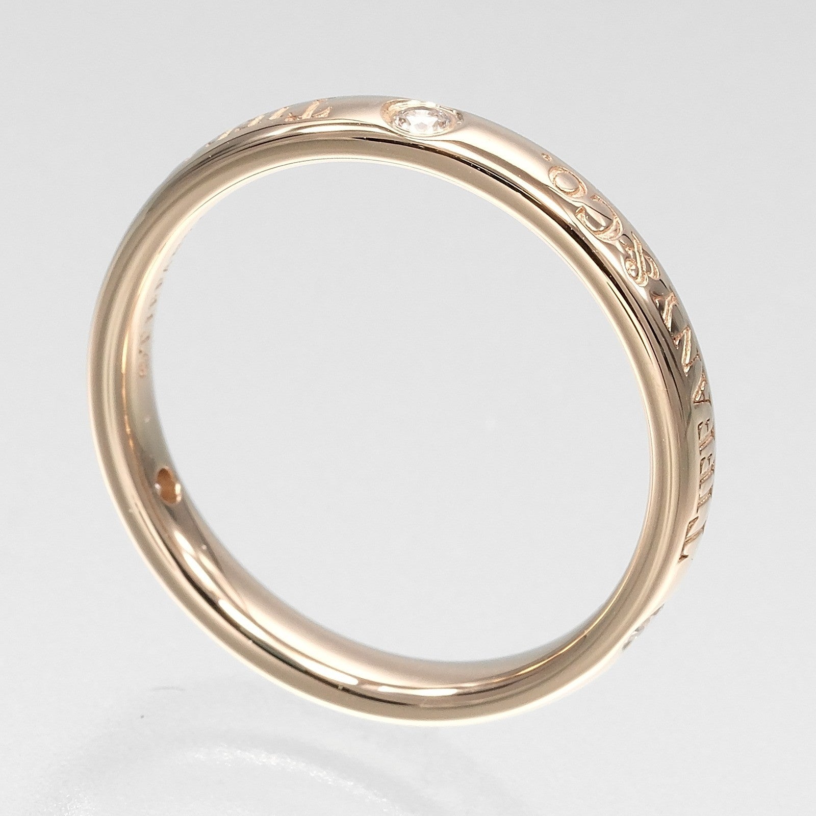 Tiffany & Co. Flat K18 Pink Gold / 3P Diamond Gold Pink_Gold Ring Jewelry (Pre-Owned)
