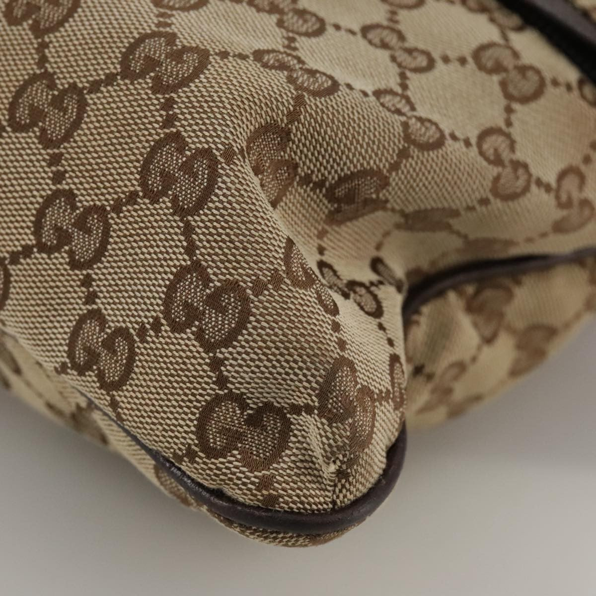 Gucci Double Pocket Web Messenger Gg Canvas And Leather Brown Canvas Shoulder Bag Bag (Pre-Owned)