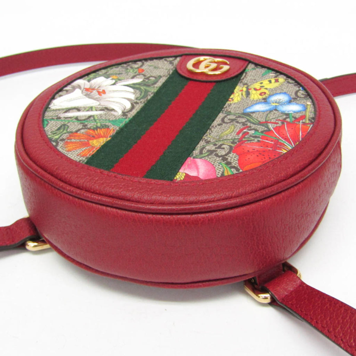 Gucci Ophidia Round Flora Gg Coated Canvas Multicolour Canvas Backpack Bag (Pre-Owned)