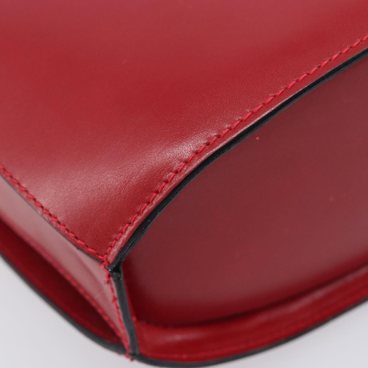 Bally Vintage Leather Red Leather Shoulder Bag Bag (Pre-Owned)