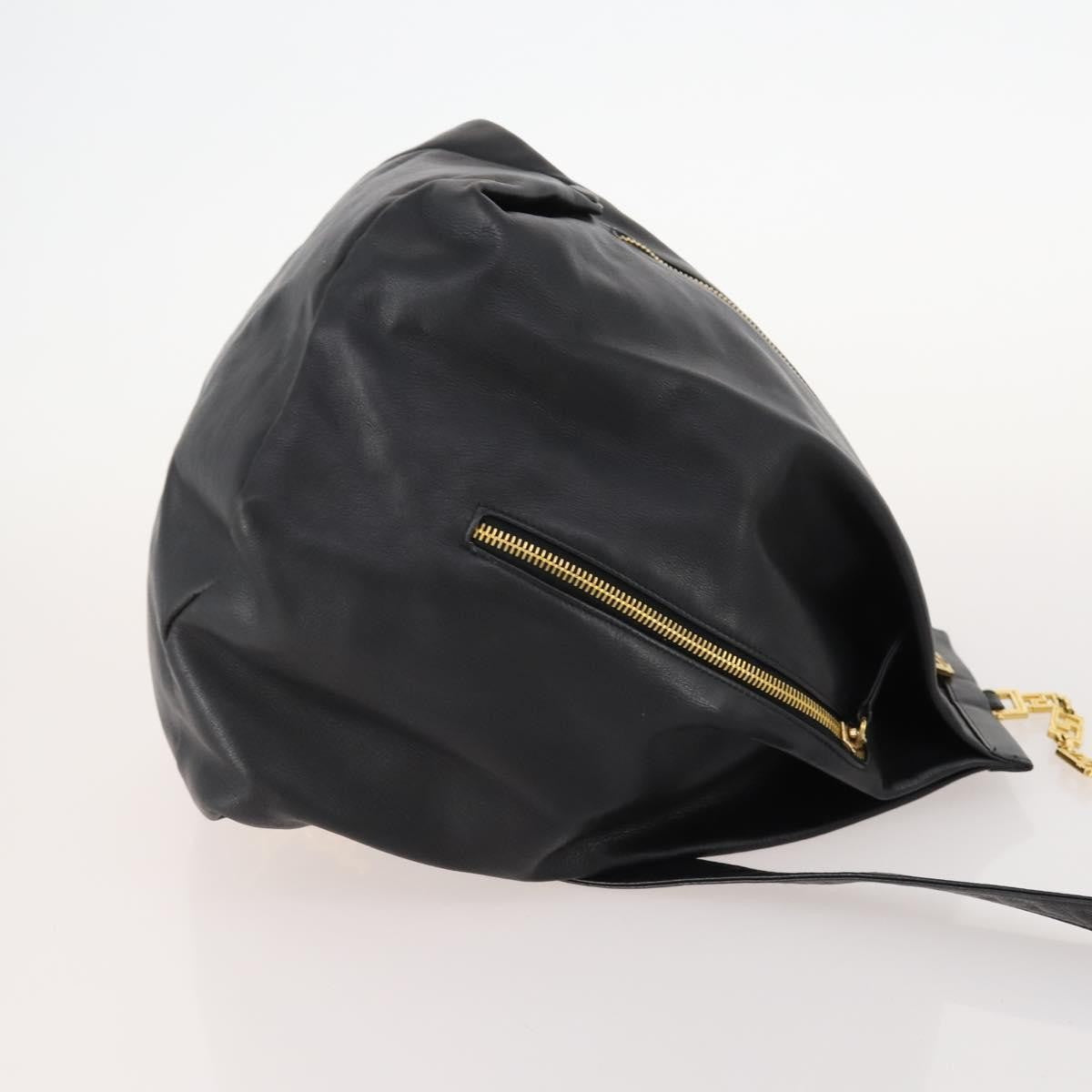 Versace Vintage Leather Black Leather Shoulder Bag Bag (Pre-Owned)