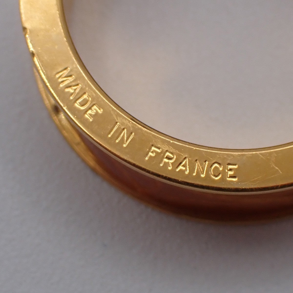 Hermes Kelly Gavroche Gold Plated And Leather Gold Gold_Plated Ring Jewelry (Pre-Owned)