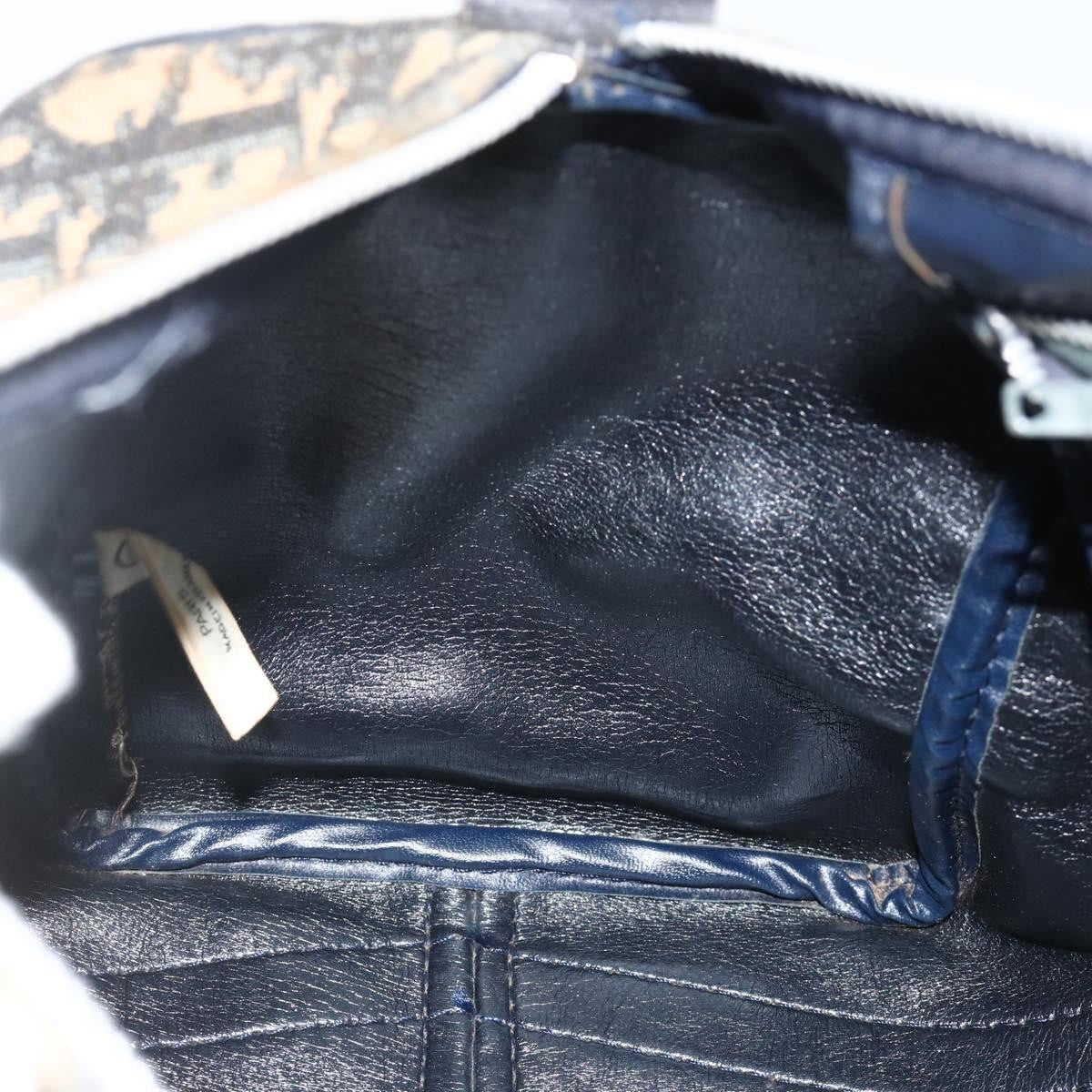 Christian Dior Vintage Trotter Boston Diorissimo Canvas Navy Canvas Handbag (Pre-Owned)