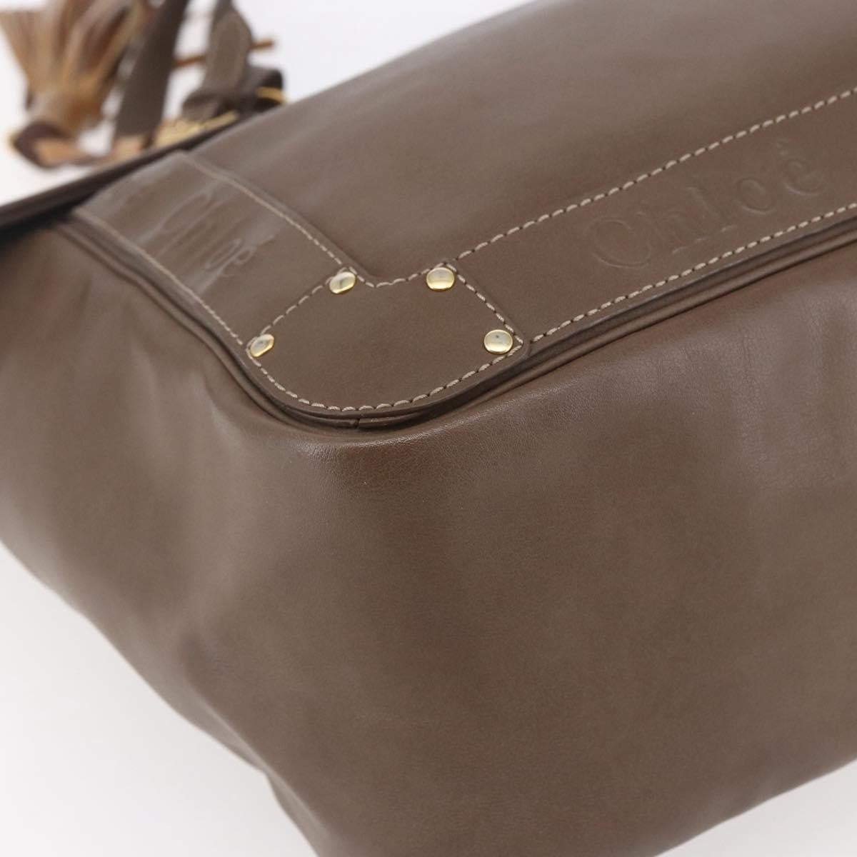 Chloe Eden Leather Brown Leather Tote Bag Bag (Pre-Owned)