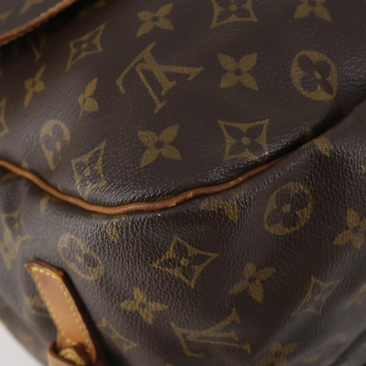 Louis Vuitton Saumur Monogram Canvas Brown Canvas Shoulder Bag Bag (Pre-Owned)
