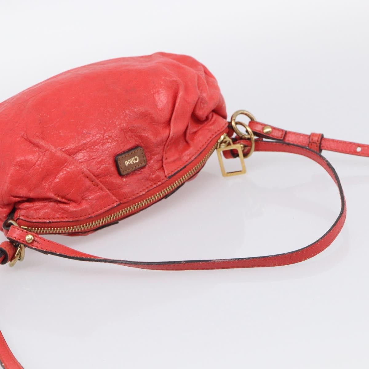 Chloe 2Way Shoulder Bag Leather Red Leather Shoulder Bag Bag (Pre-Owned)