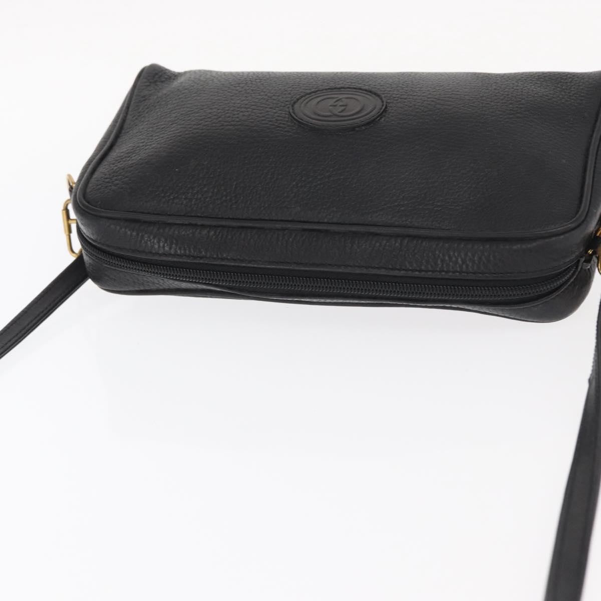 Gucci Vintage Leather Black Leather Shoulder Bag Bag (Pre-Owned)