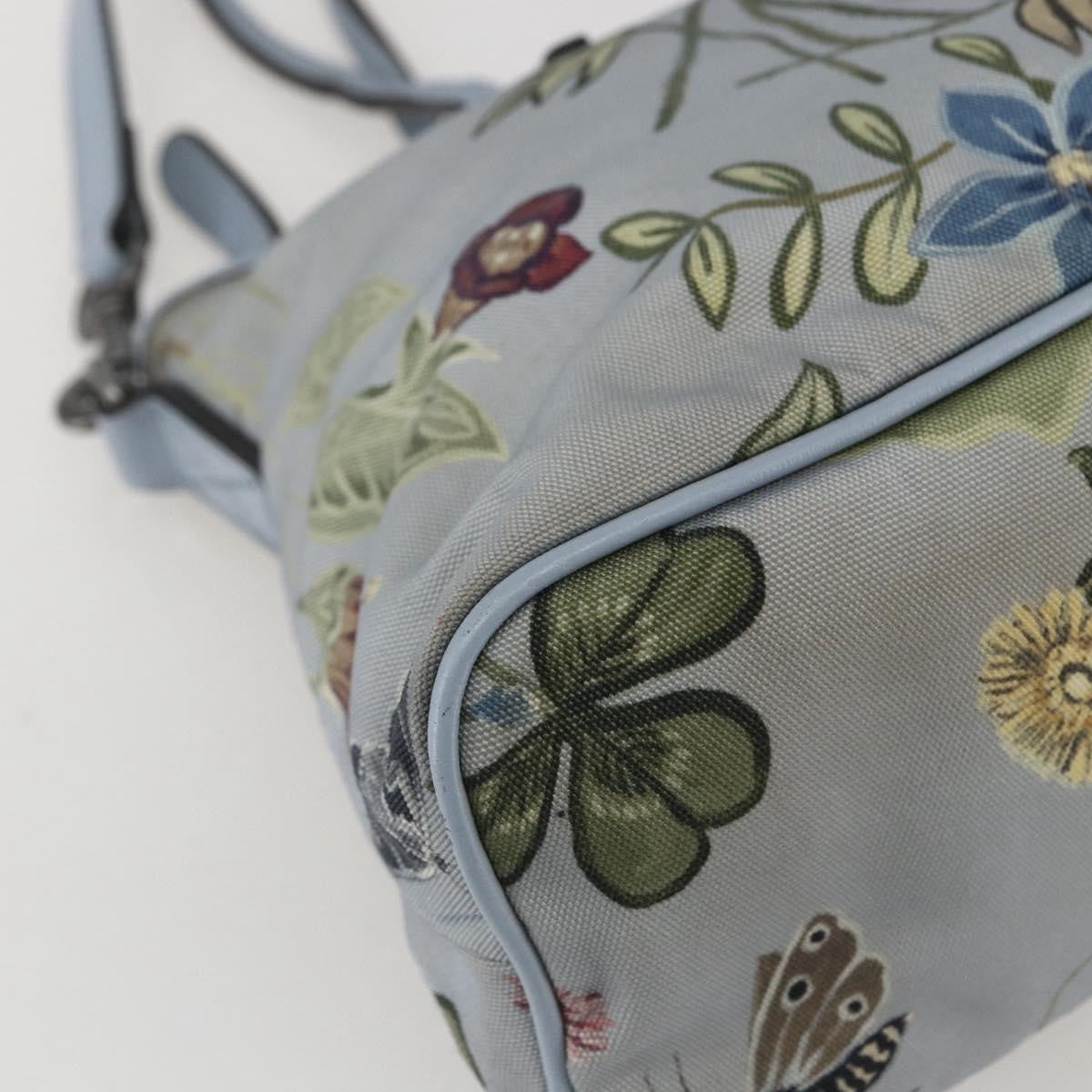 Gucci Convertible Zip Flora Canvas Blue Canvas Tote Bag Bag (Pre-Owned)