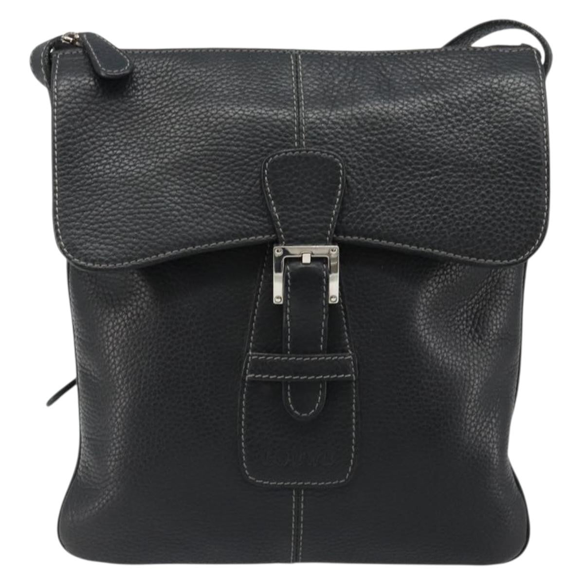 Loewe Vintage Leather Black Leather Shoulder Bag Bag (Pre-Owned)