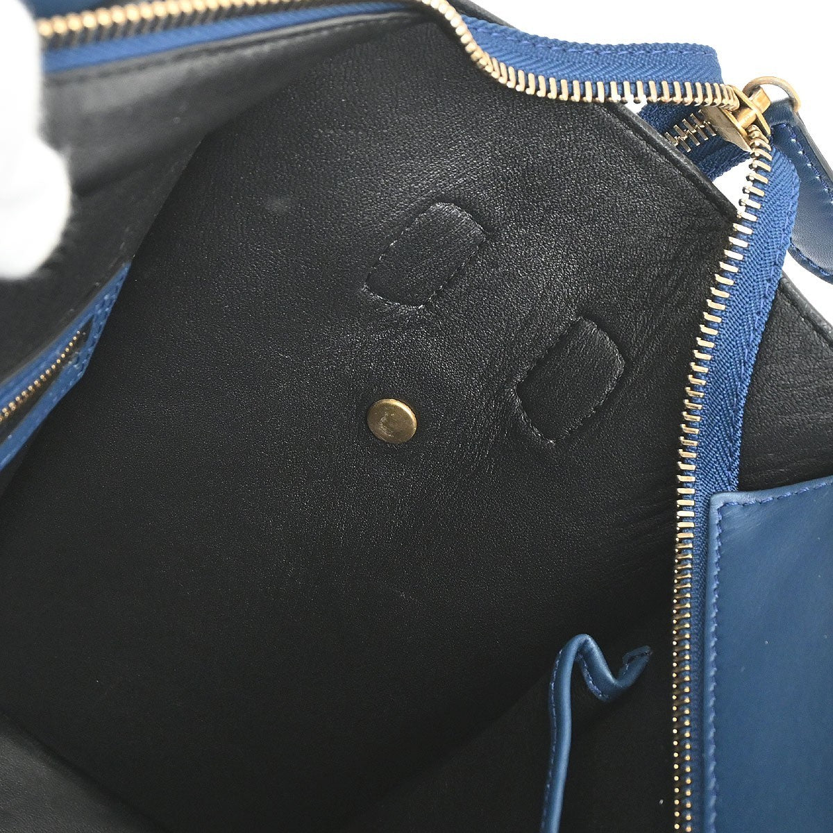 Celine Luggage Smooth Leather Blue Leather Handbag (Pre-Owned)