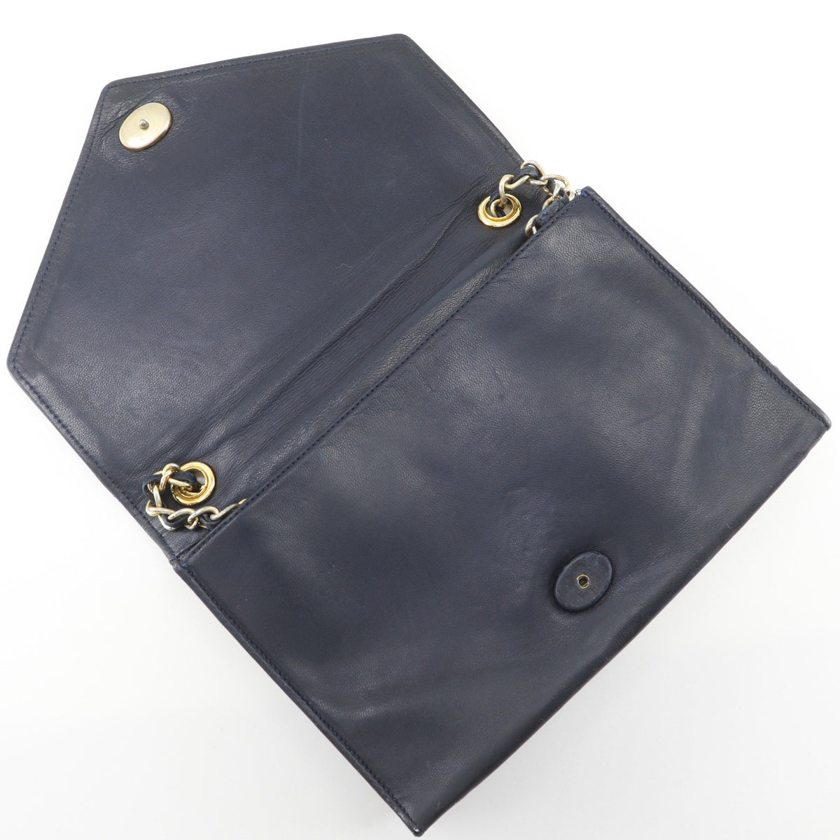 Chanel Vintage Cc Envelope Chain Flap Lambskin Navy Leather Shoulder Bag Bag (Pre-Owned)