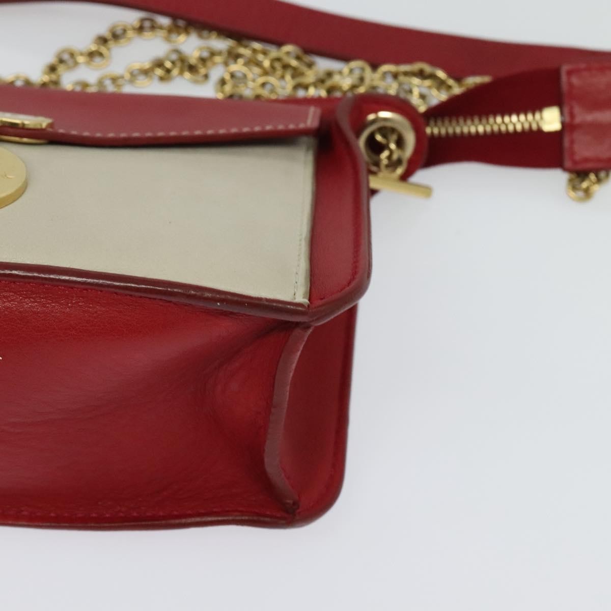 Celine Shoulder Leather Red Leather Shoulder Bag Bag (Pre-Owned)
