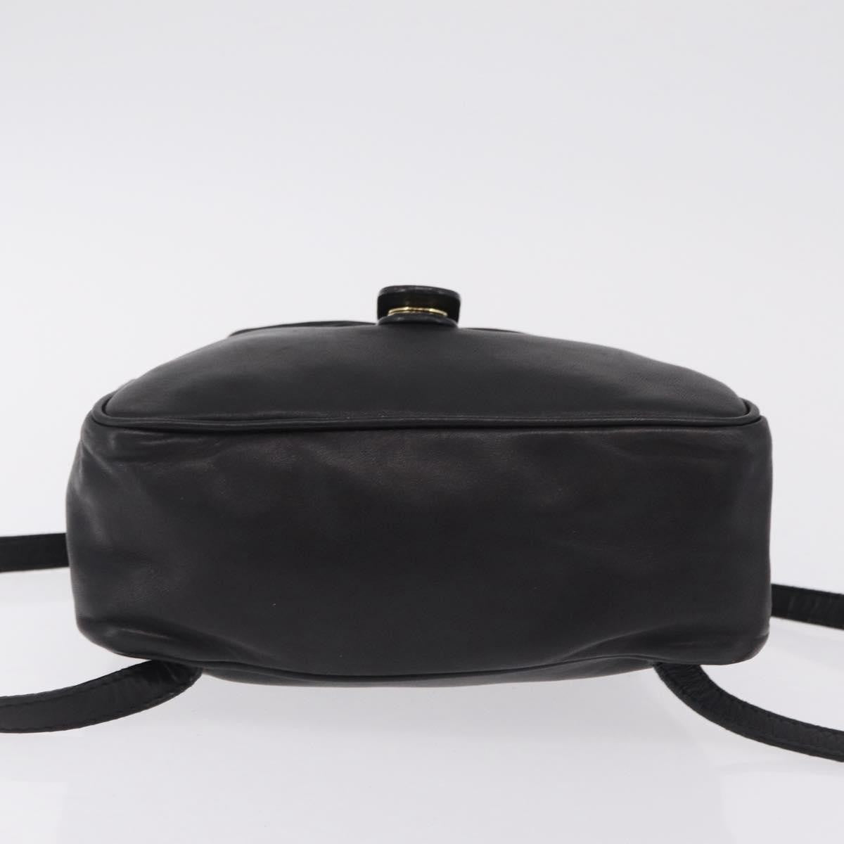 Bottega Veneta Backpack Leather With Intrecciato Black Leather Backpack Bag (Pre-Owned)