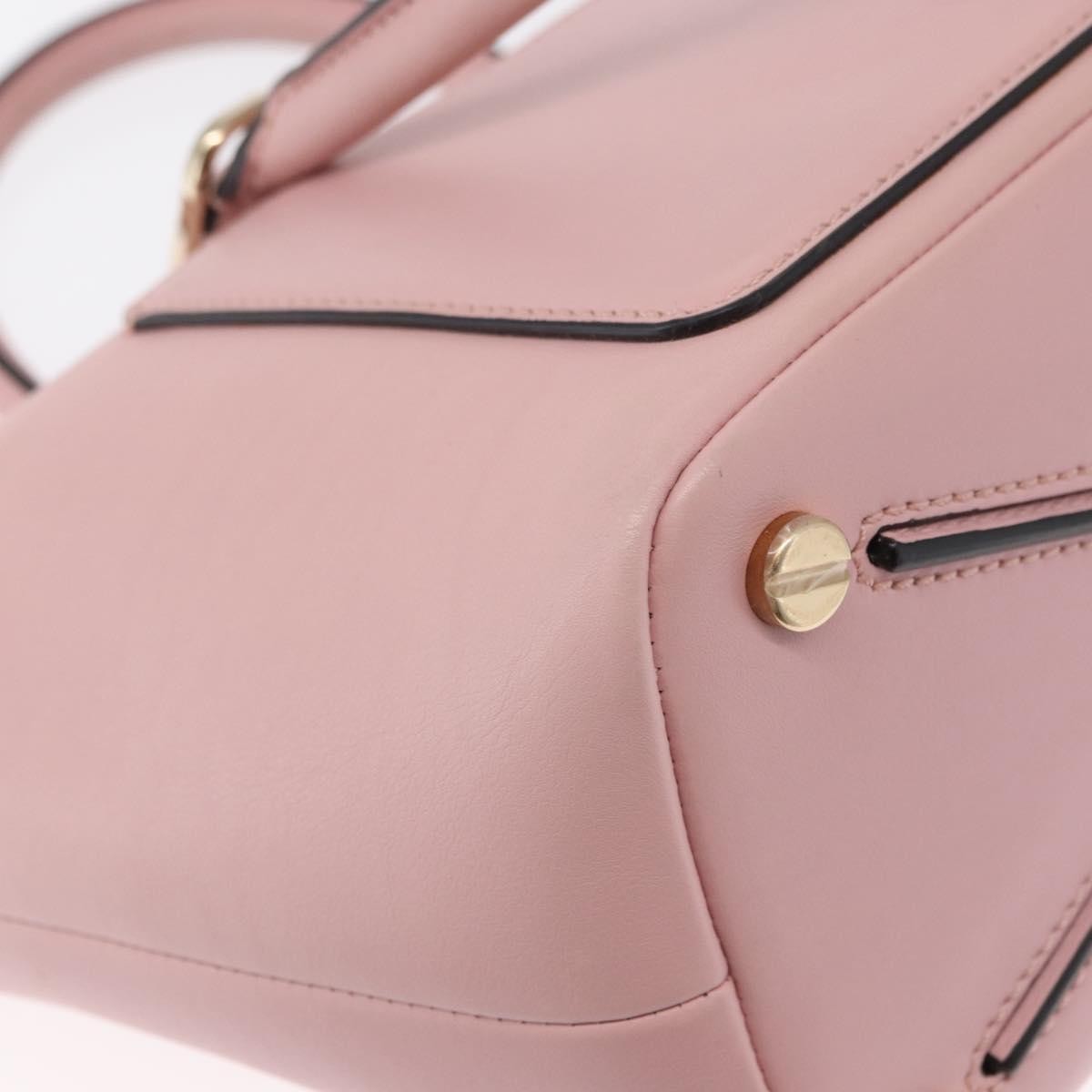 Valentino Garavani Demilune Flap Satchel Leather Pink Leather Handbag (Pre-Owned)