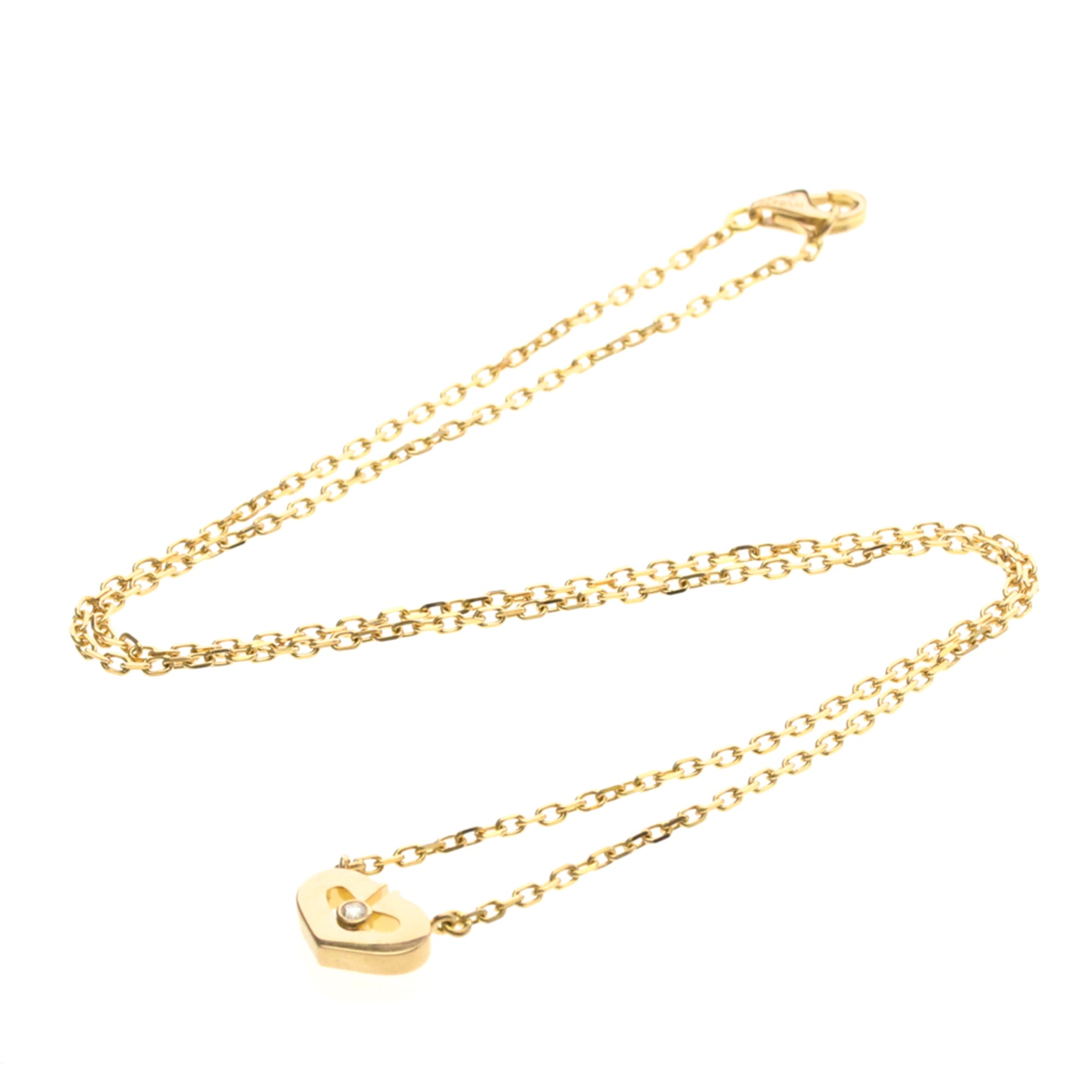 Cartier C Heart De Cartier Pendant 18K Rose Gold With Diamond Gold Pink_Gold Necklace Jewelry (Pre-Owned)