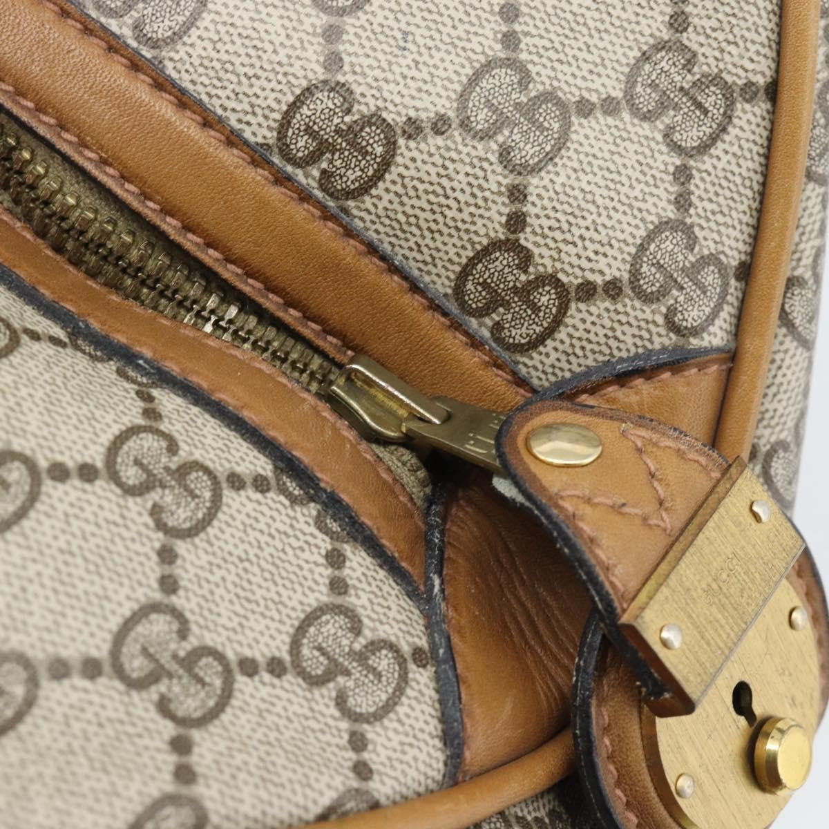 Gucci Zip Boston Gg Canvas And Leather Beige Pvc Handbag (Pre-Owned)