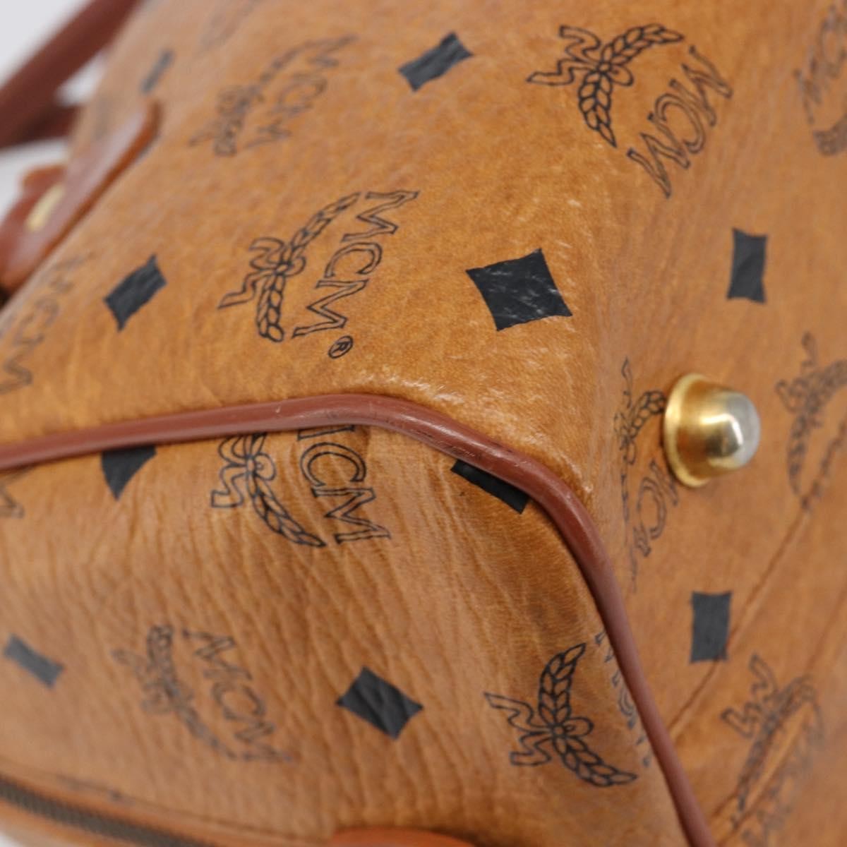 MCM Visetos Logogramme Leather Brown Leather Handbag (Pre-Owned)