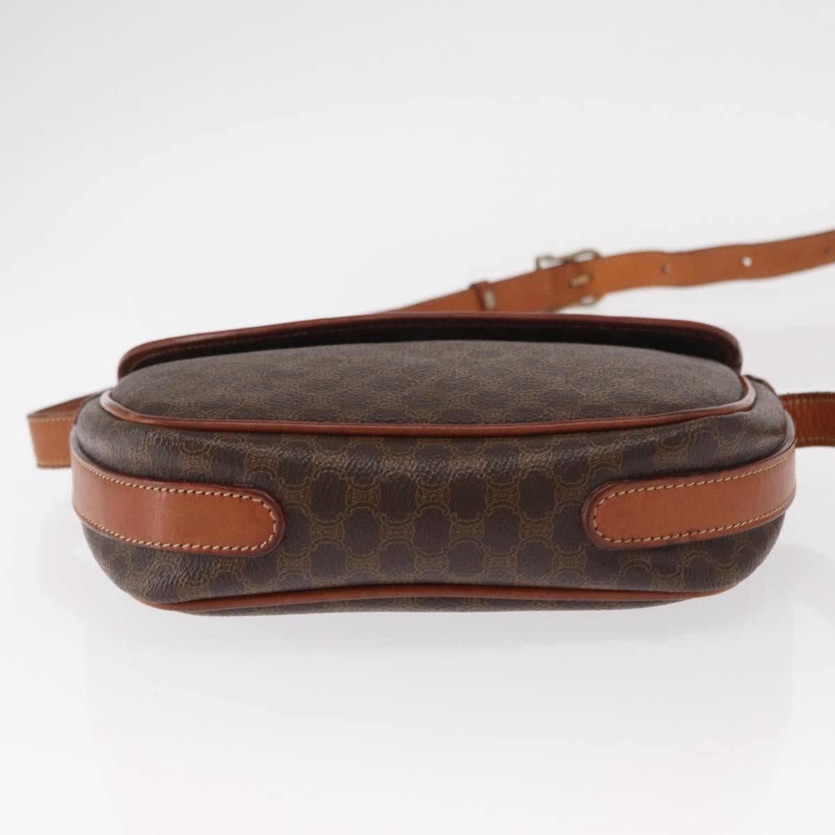 Celine Vintage Macadam Canvas And Leather Brown Canvas Shoulder Bag Bag (Pre-Owned)