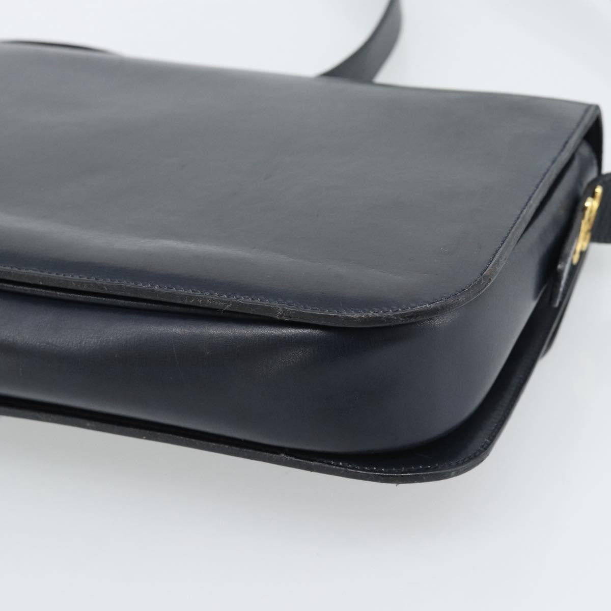 Celine Vintage Horse Carriage Bag Trihomphe Leather Navy Leather Shoulder Bag Bag (Pre-Owned)