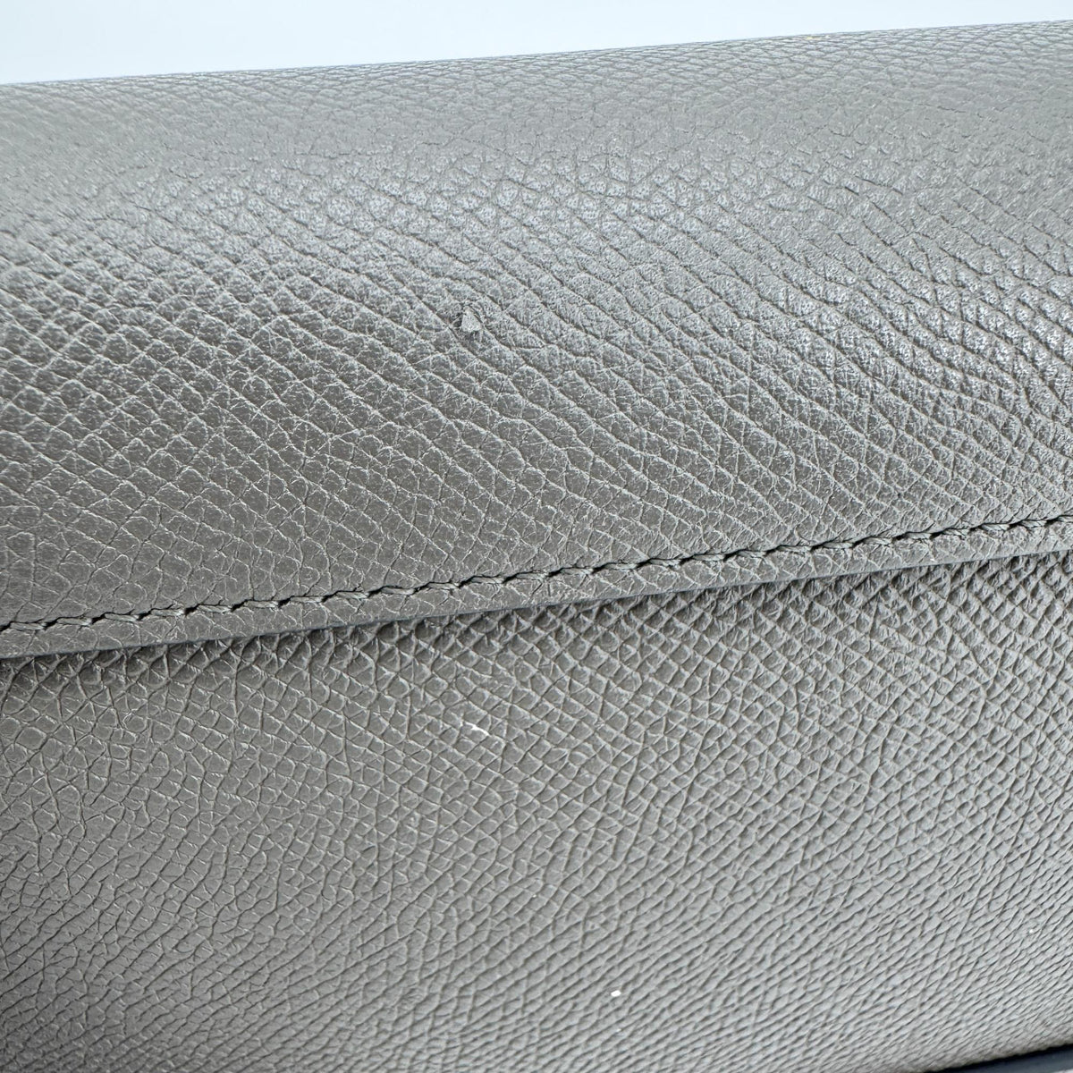 Celine Belt Calfskin Gray Leather Handbag (Pre-Owned)