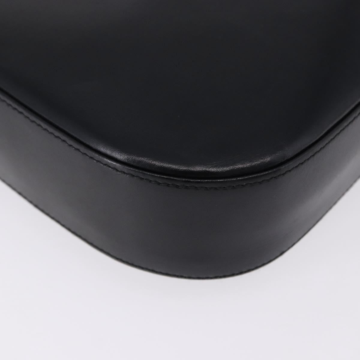 Salvatore Ferragamo Gancini Leather Black Leather Shoulder Bag Bag (Pre-Owned)