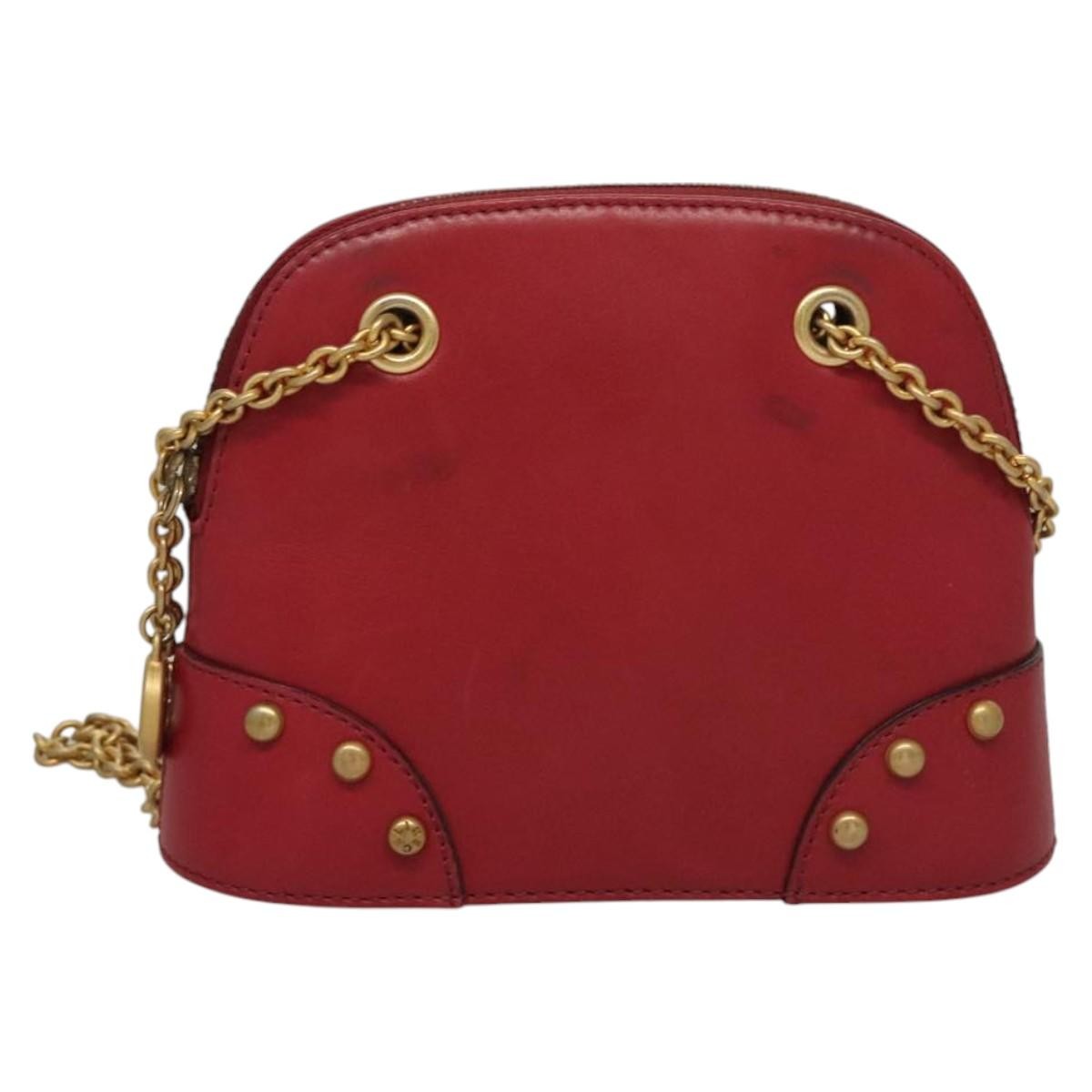 Celine Vintage Leather Red Leather Shoulder Bag Bag (Pre-Owned)