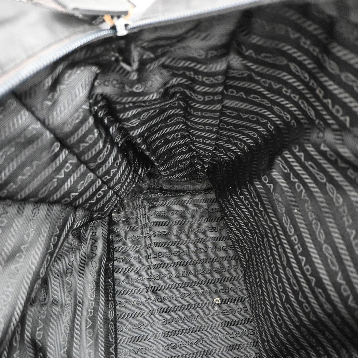 Prada Expandable Front Zip Boston Tessuto Black Nylon Handbag (Pre-Owned)