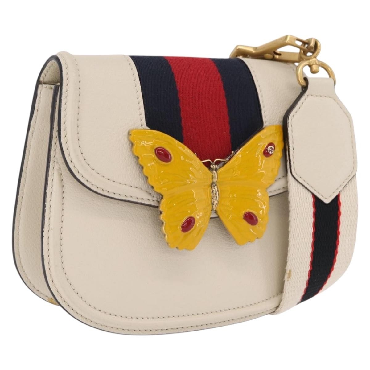 Gucci Totem Leather Beige Leather Shoulder Bag Bag (Pre-Owned)