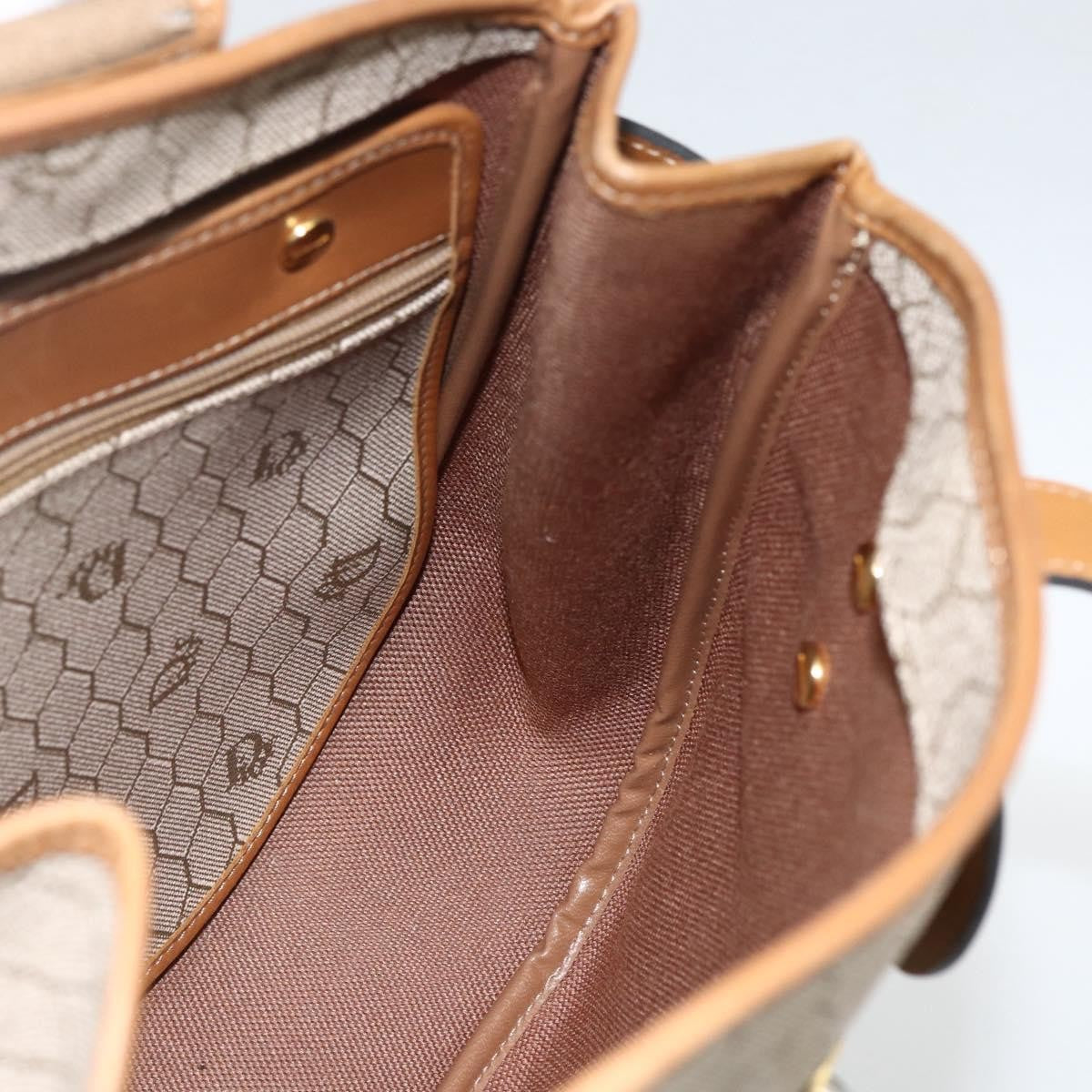 Christian Dior Vintage Honeycomb Canvas And Leather Beige Canvas Shoulder Bag Bag (Pre-Owned)