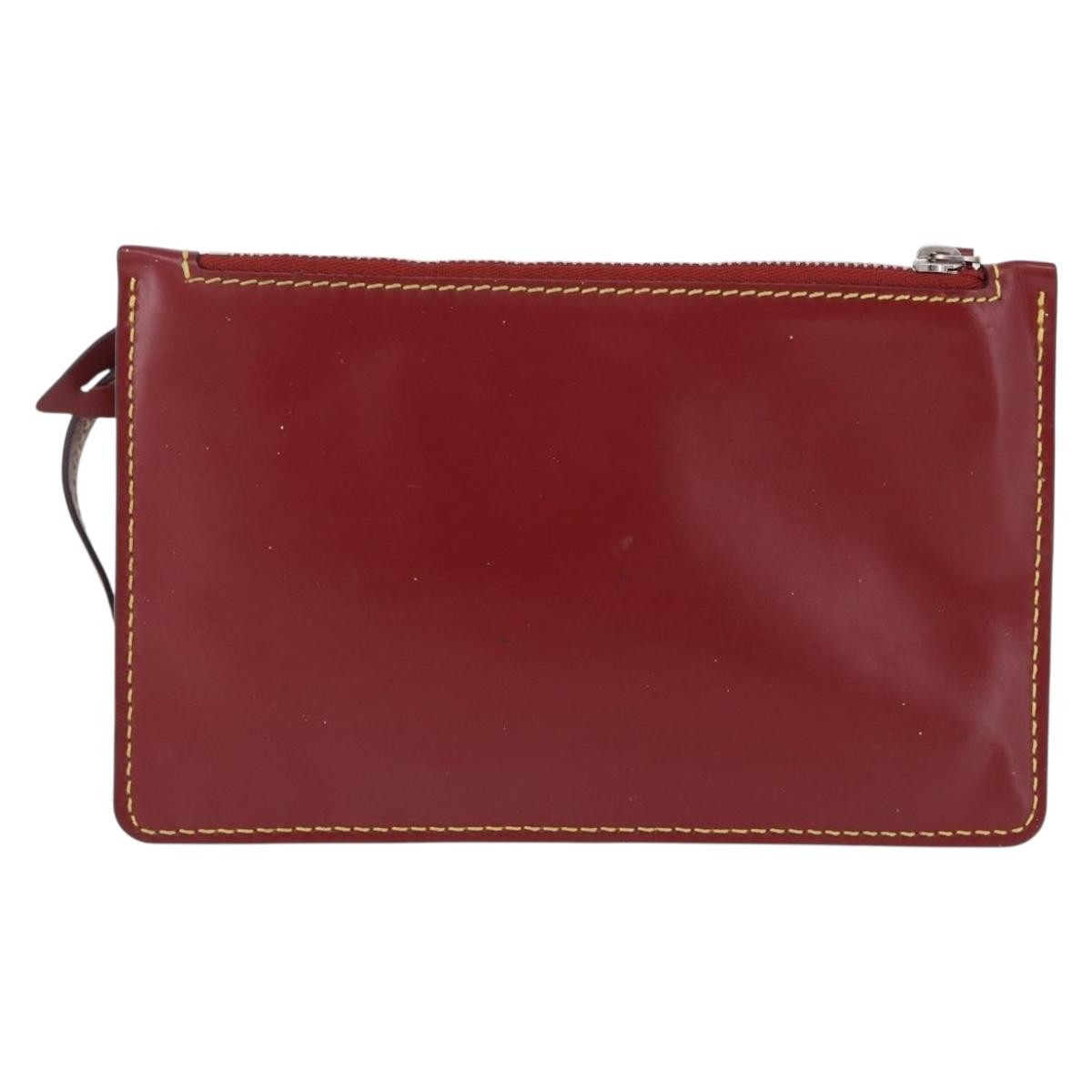 Louis Vuitton Neverfull Leather Red Leather Clutche & Pouche Bag (Pre-Owned)