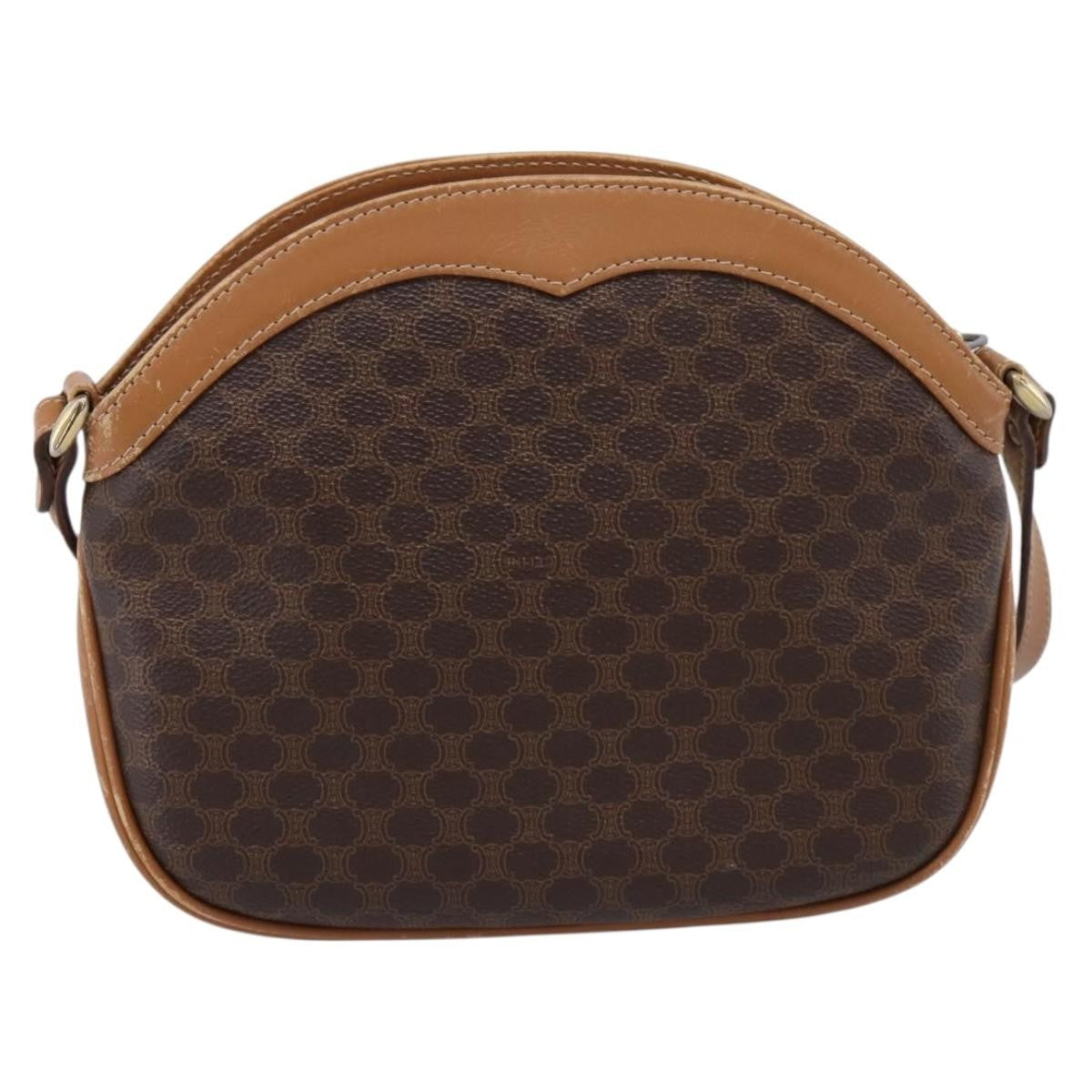 Celine Macadam Shoulder Canvas Brown Canvas Crossbody Bag Bag (Pre-Owned)