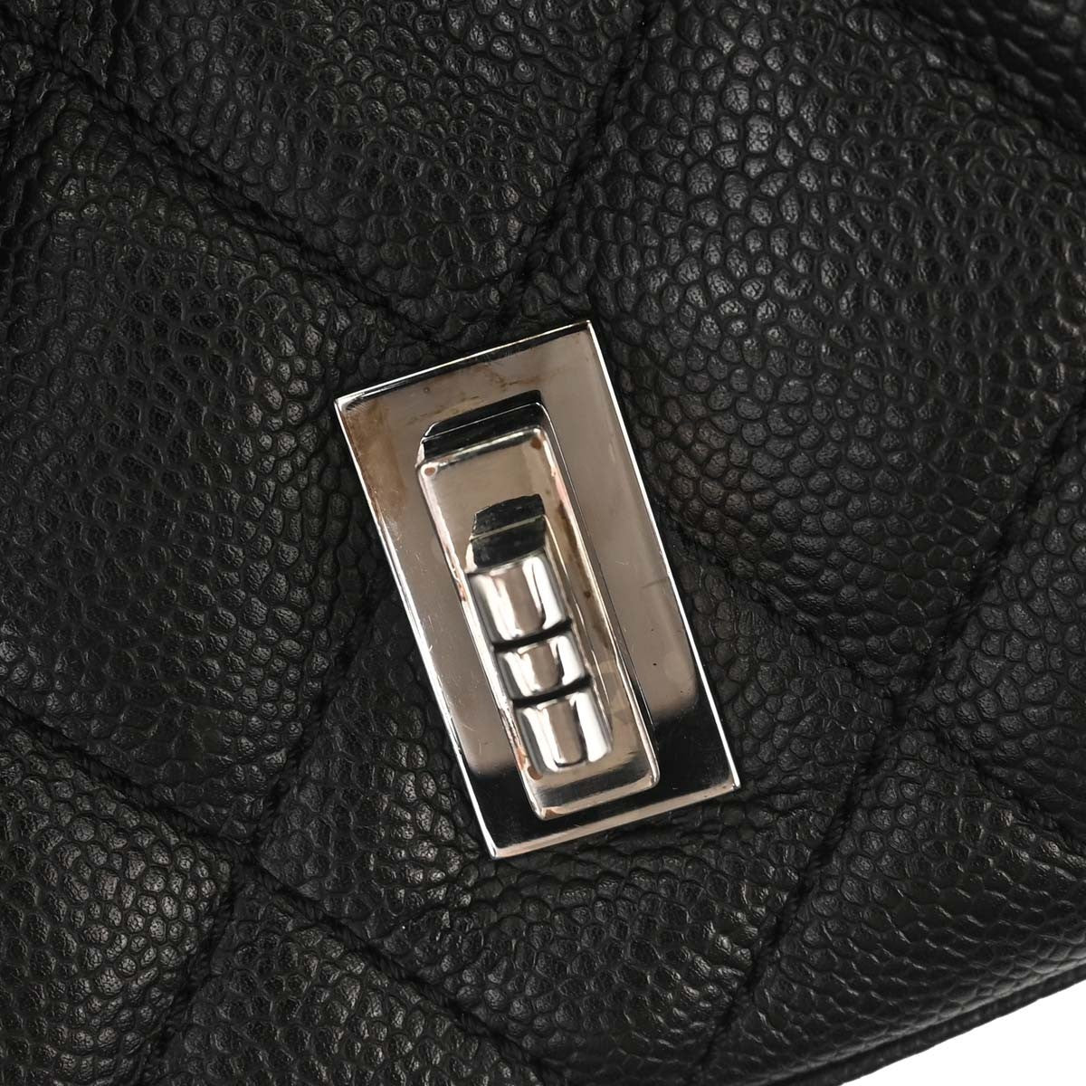 Chanel Mademoiselle Lock Quilted Caviar Black Leather Shoulder Bag Bag (Pre-Owned)