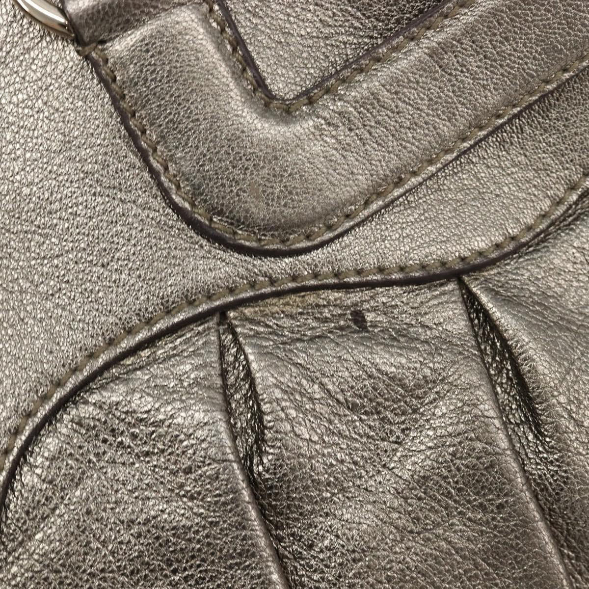 Salvatore Ferragamo Vintage Gancini Top Handle Leather Gold Leather Handbag (Pre-Owned)