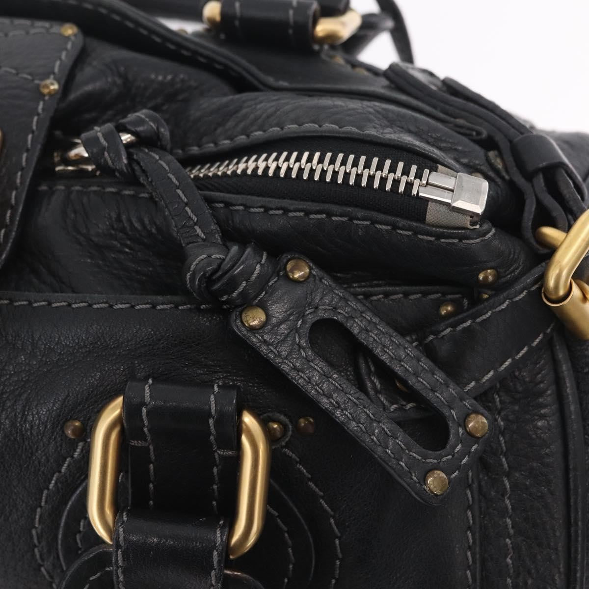 Chloe Paddington Lock Leather Black Leather Handbag (Pre-Owned)