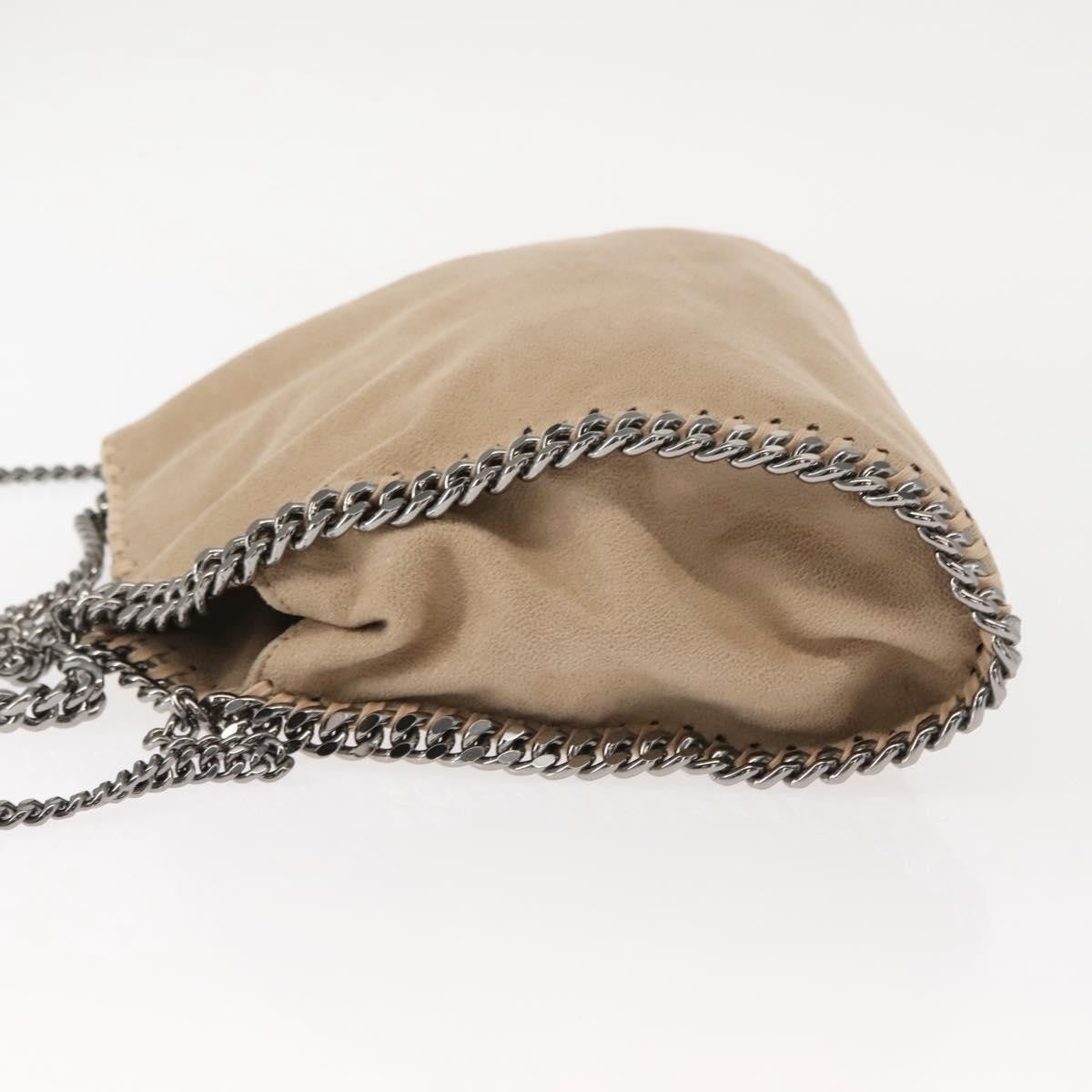 Stella Mccartney Falabella Fold Over Shaggy Deer Beige Polyester Crossbody Bag Bag (Pre-Owned)
