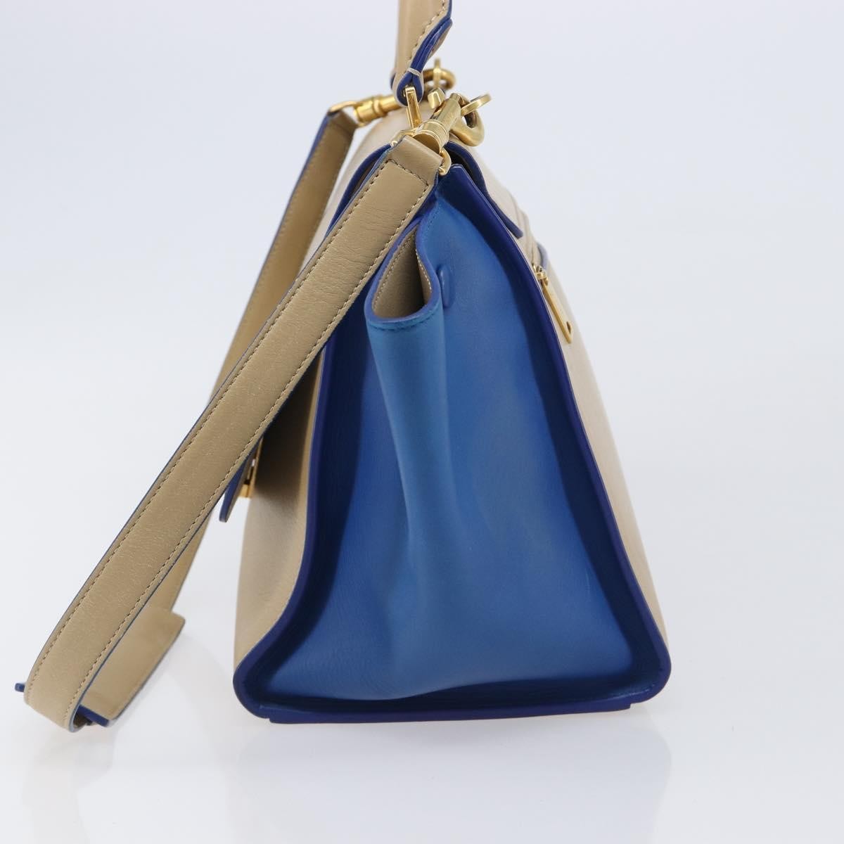 Celine Trapeze Leather Beige Leather Handbag (Pre-Owned)
