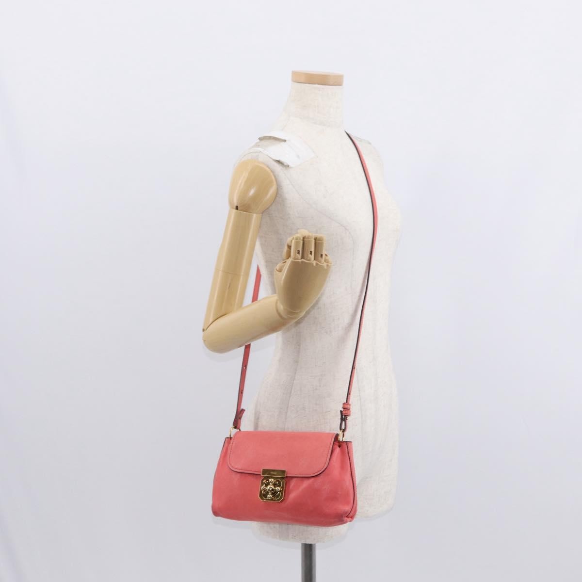 Chloe Elsie Leather Pink Leather Shoulder Bag Bag (Pre-Owned)