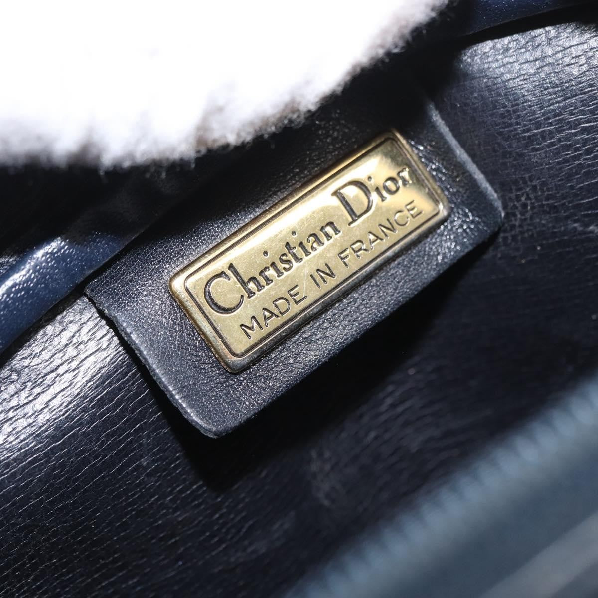 Christian Dior Vintage Cd Logo Leather Navy Leather Shoulder Bag Bag (Pre-Owned)