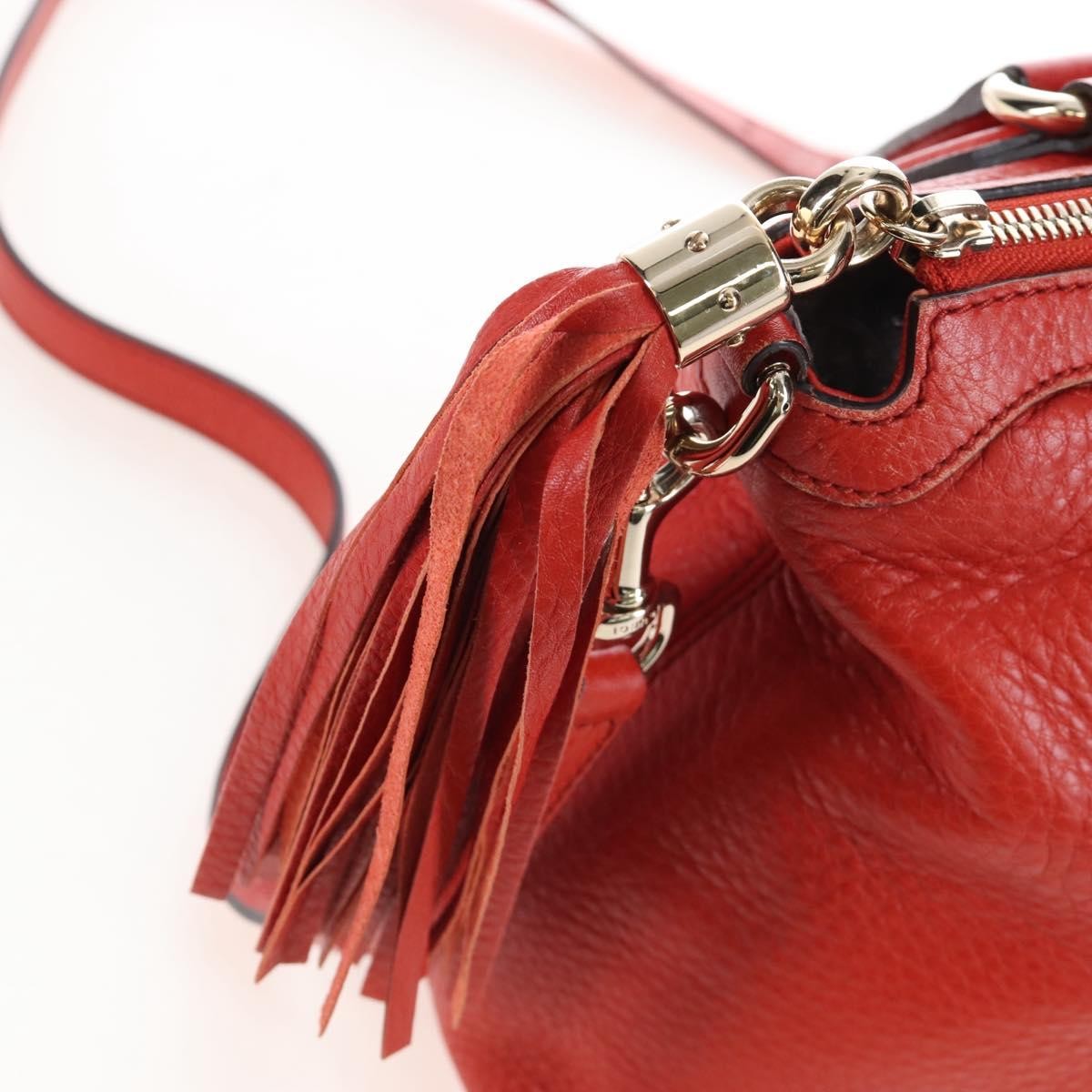 Gucci Soho Convertible Soft Top Handle Leather Orange Leather Handbag (Pre-Owned)