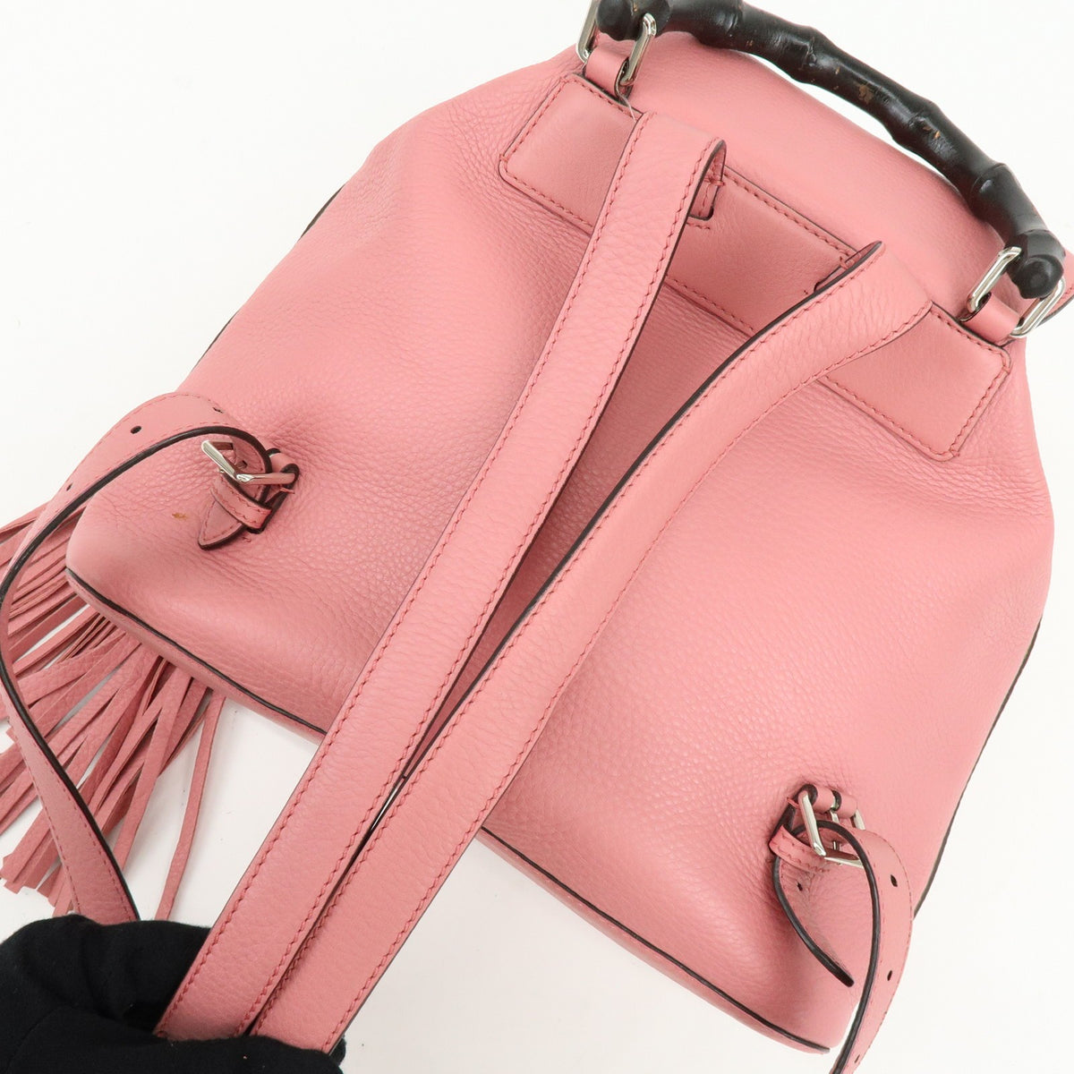 Gucci Bamboo Tassel Leather Pink Leather Backpack Bag (Pre-Owned)