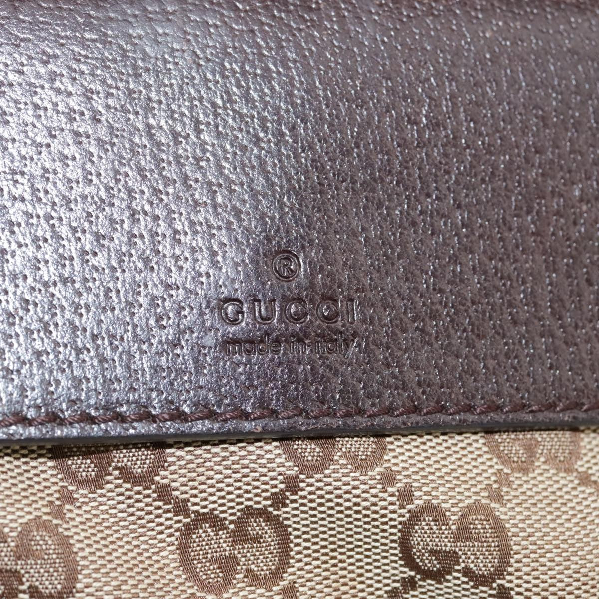 Gucci Double Pocket Web Messenger Gg Canvas And Leather Brown Canvas Shoulder Bag Bag (Pre-Owned)