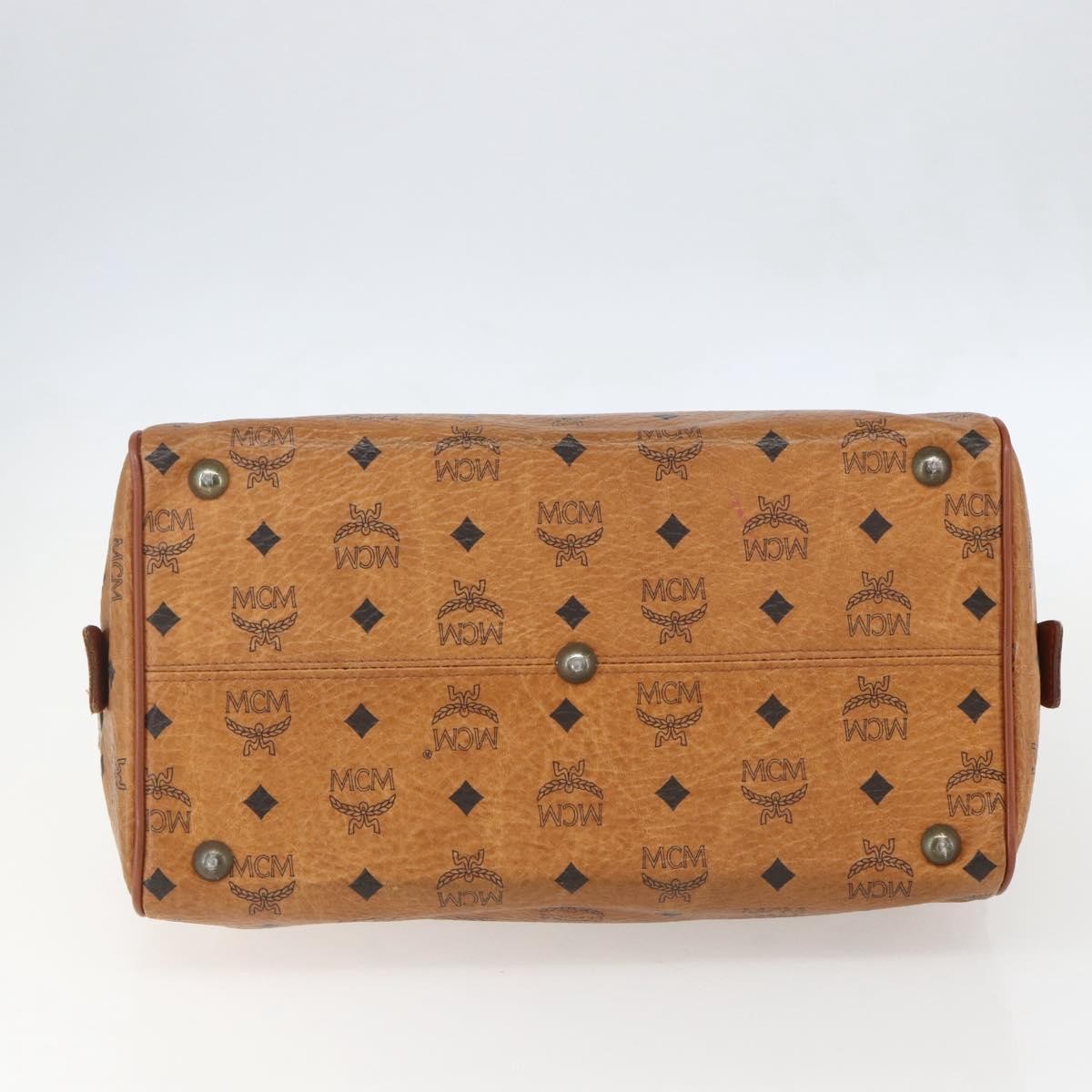 MCM Visetos Logogramme Canvas And Leather Brown Canvas Travel Bag Bag (Pre-Owned)
