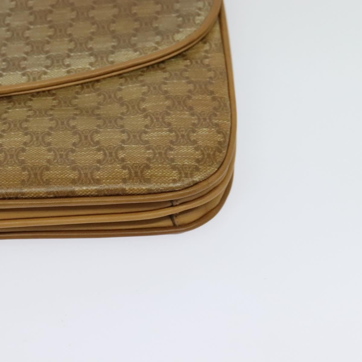 Celine Vintage Macadam Canvas And Leather Beige Canvas Shoulder Bag Bag (Pre-Owned)