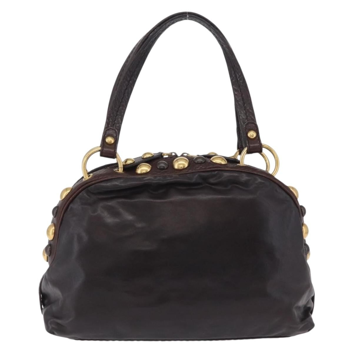 Gucci Babouska Heart Dome Satchel Leather Black Leather Handbag (Pre-Owned)